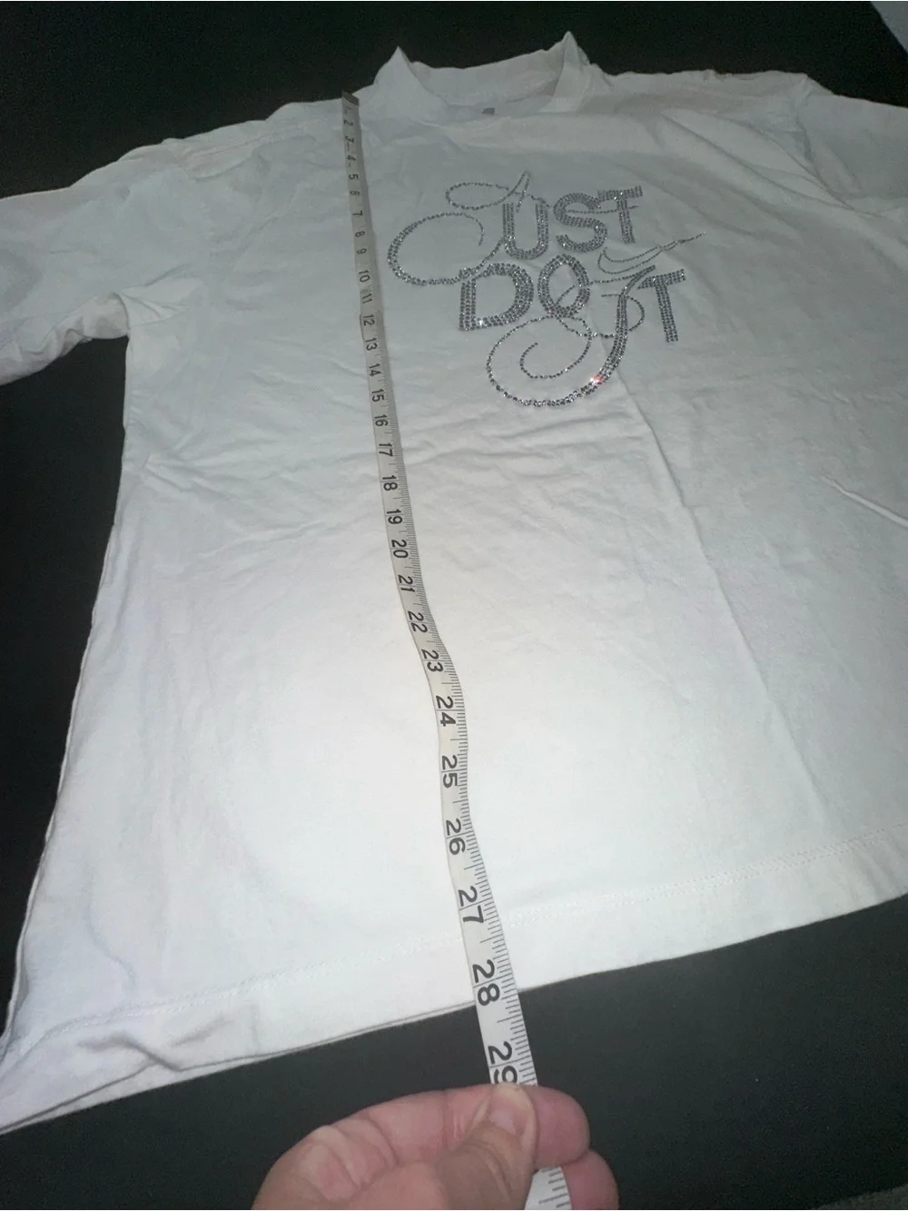 The Nike Tee Rhinestone Just Do It Oversized Large T-Shirt Bling Streetwear